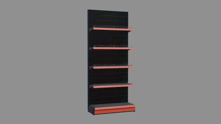 Market shelf black 3D Model