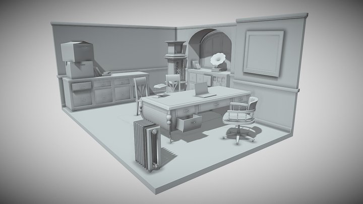 TP02_LatourBruno_IsometricRoom 3D Model