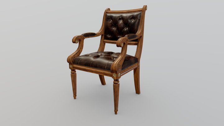 Ornate Dining Chair 3D Model