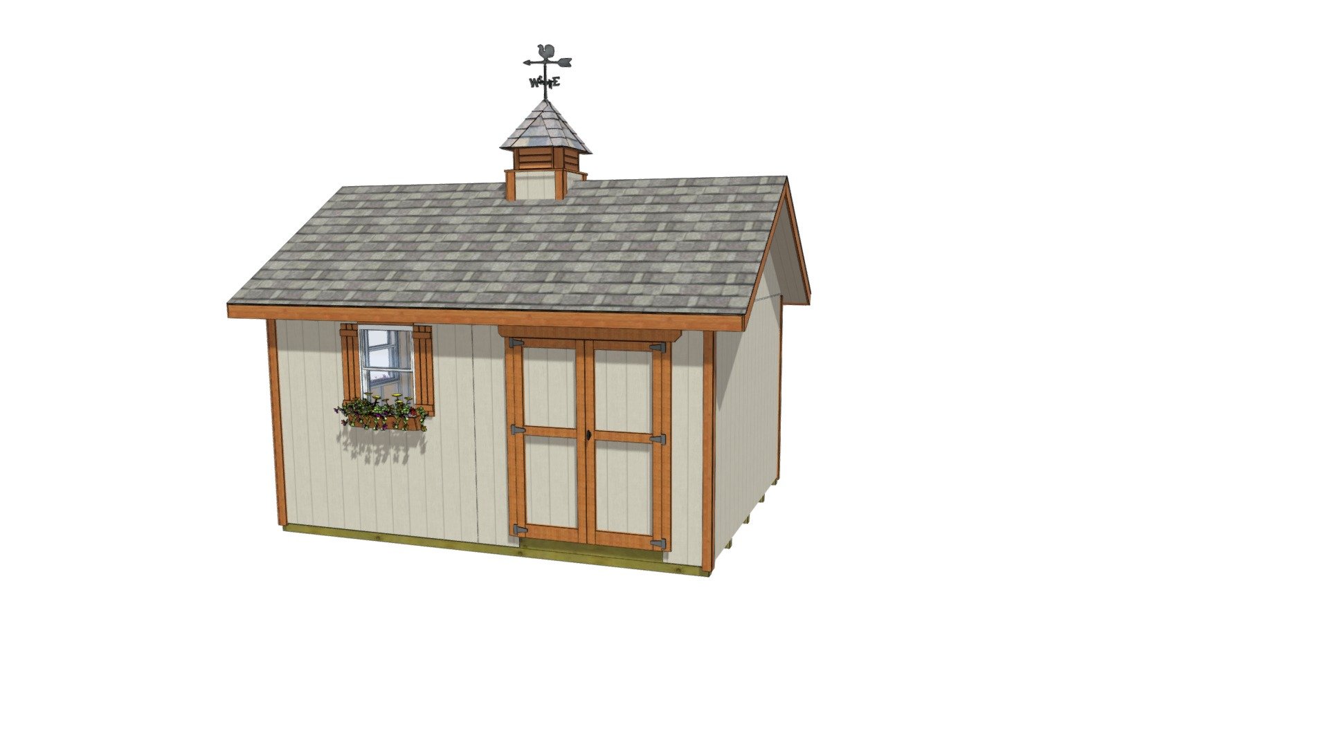 12x16 Garden Shed — Sketchfab embed 3D viewer