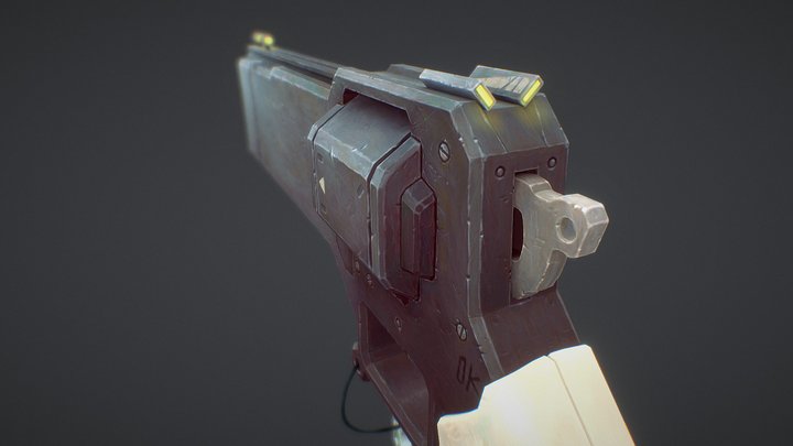 Retro Futuristic Gun 3D Model