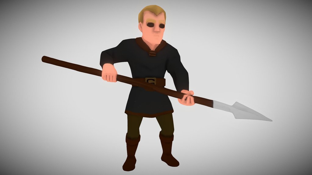 Spearman Medieval Lowpoly