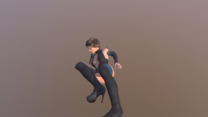 Super Girl (crawl backwards) 3D Model
