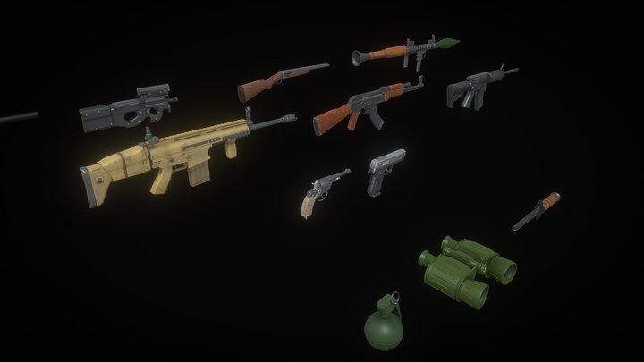 Weapons Package 3D Model