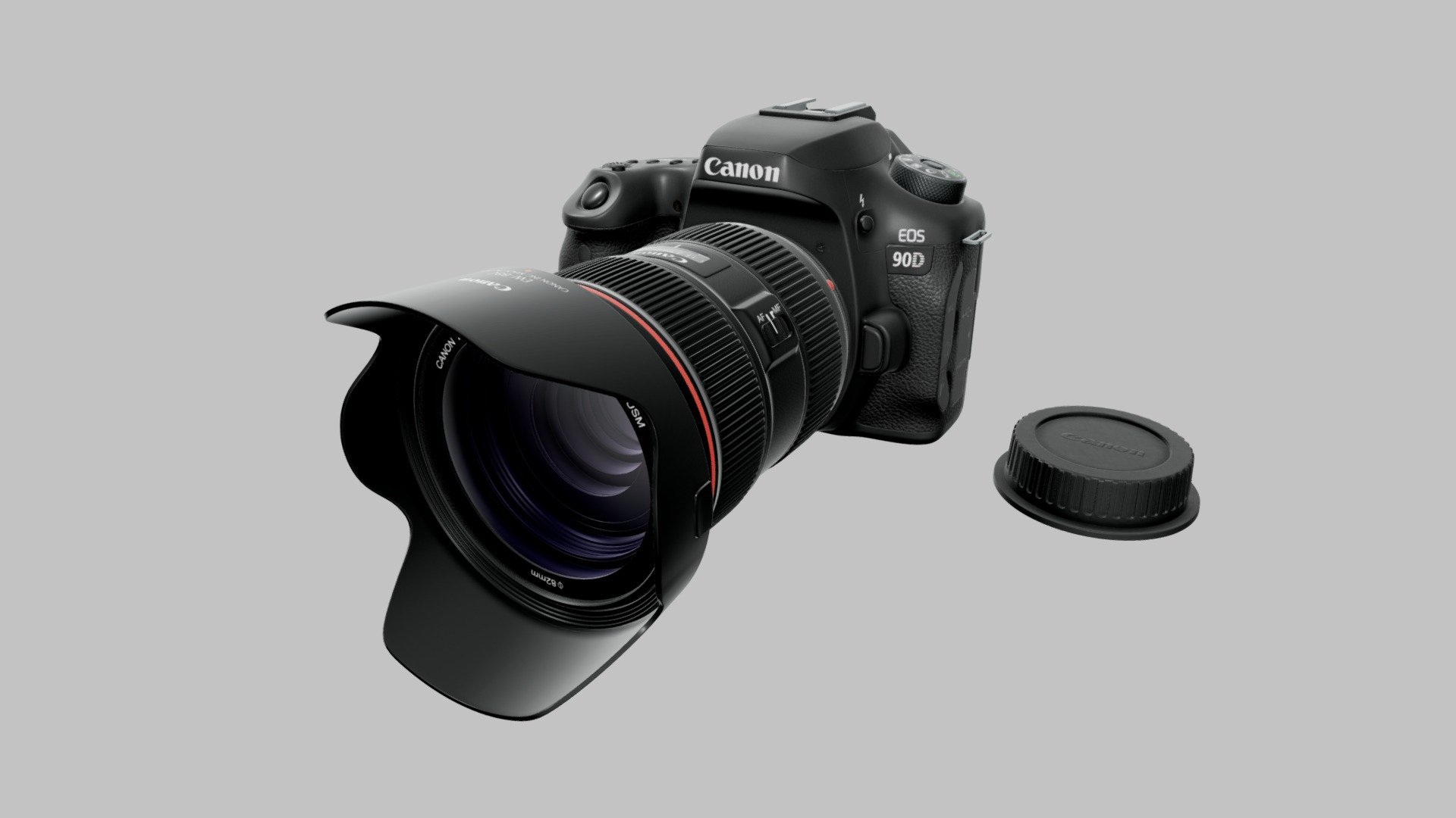 Canon EOS 90D DSLR camera — Sketchfab embed 3D viewer