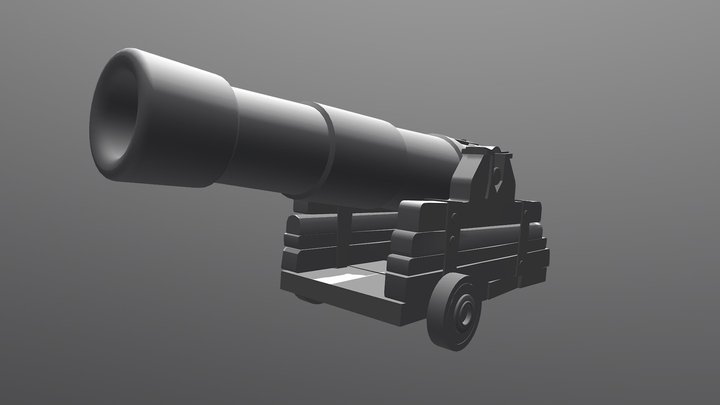 Ship's cannon without textures 3D Model