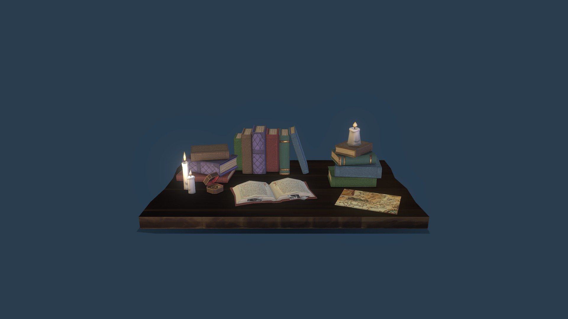 Low Poly Books - 3D model by WoodBusters [0a6fbcd] - Sketchfab