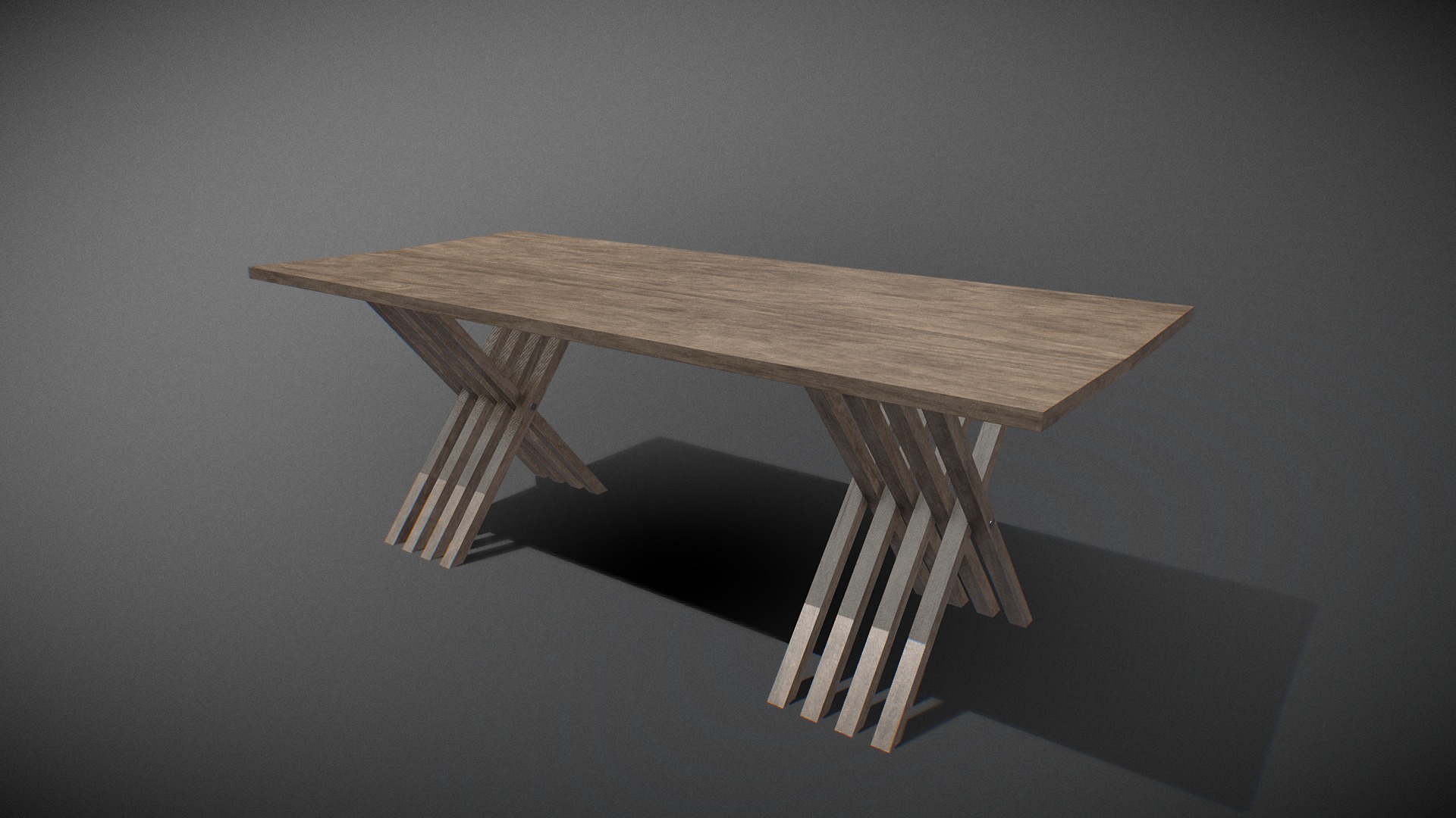 3D model Table wooden 02 - This is a 3D model of the Table wooden 02. The 3D model is about a wooden table with a white background.