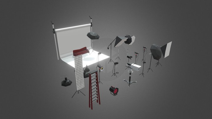 Photography Studio Equipment 3D Model