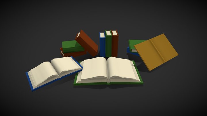 Book Pile for Placeholder 3D Model