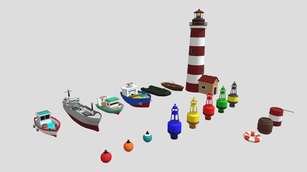 Full Low Poly Sea & Ships Pack