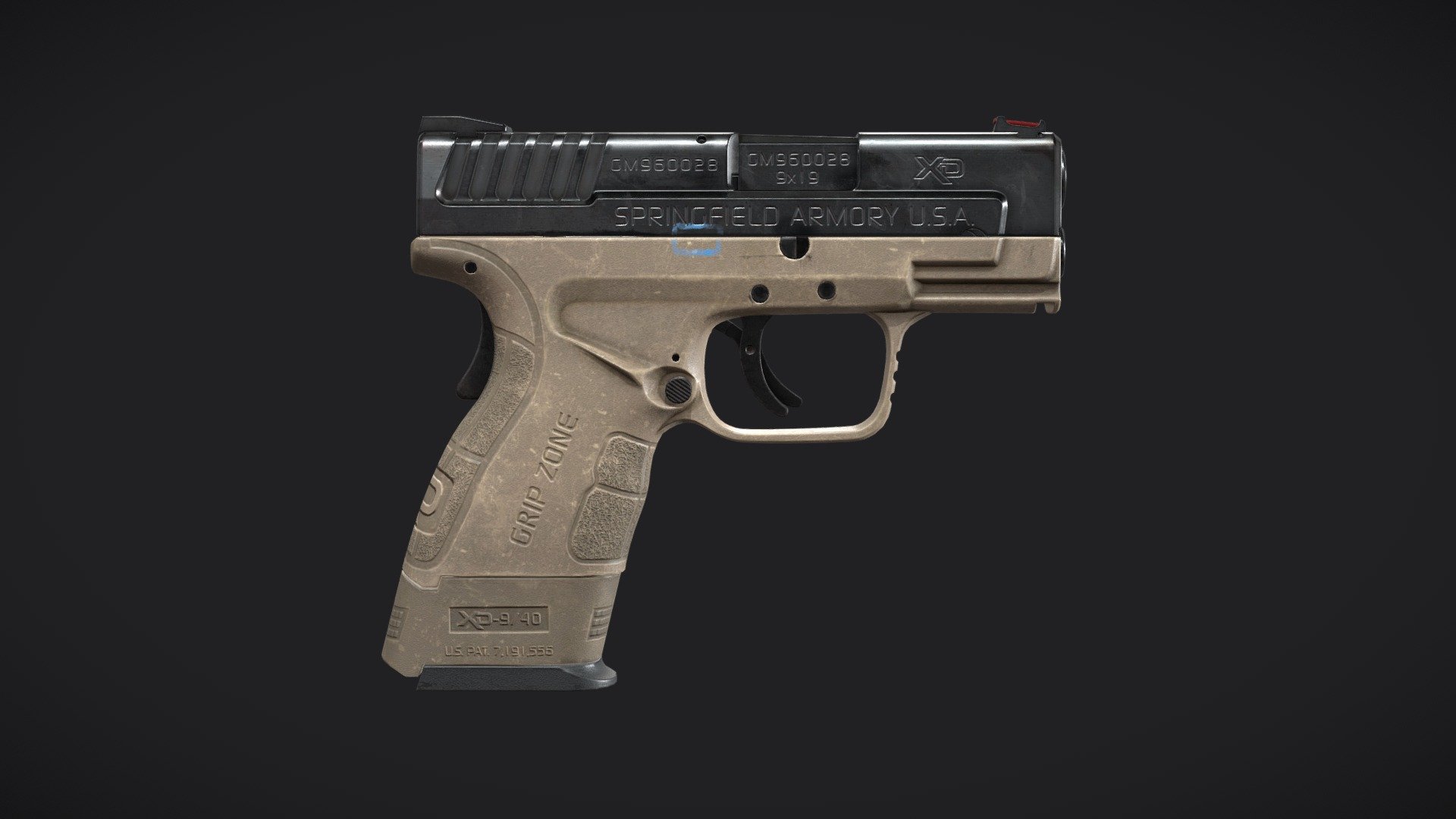 Springfield XD-MOD2 - Tan - Download Free 3D model by Orshia 3D ...