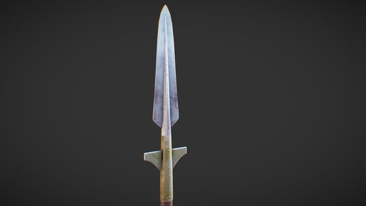 Low Poly Viking Spear 3D Model