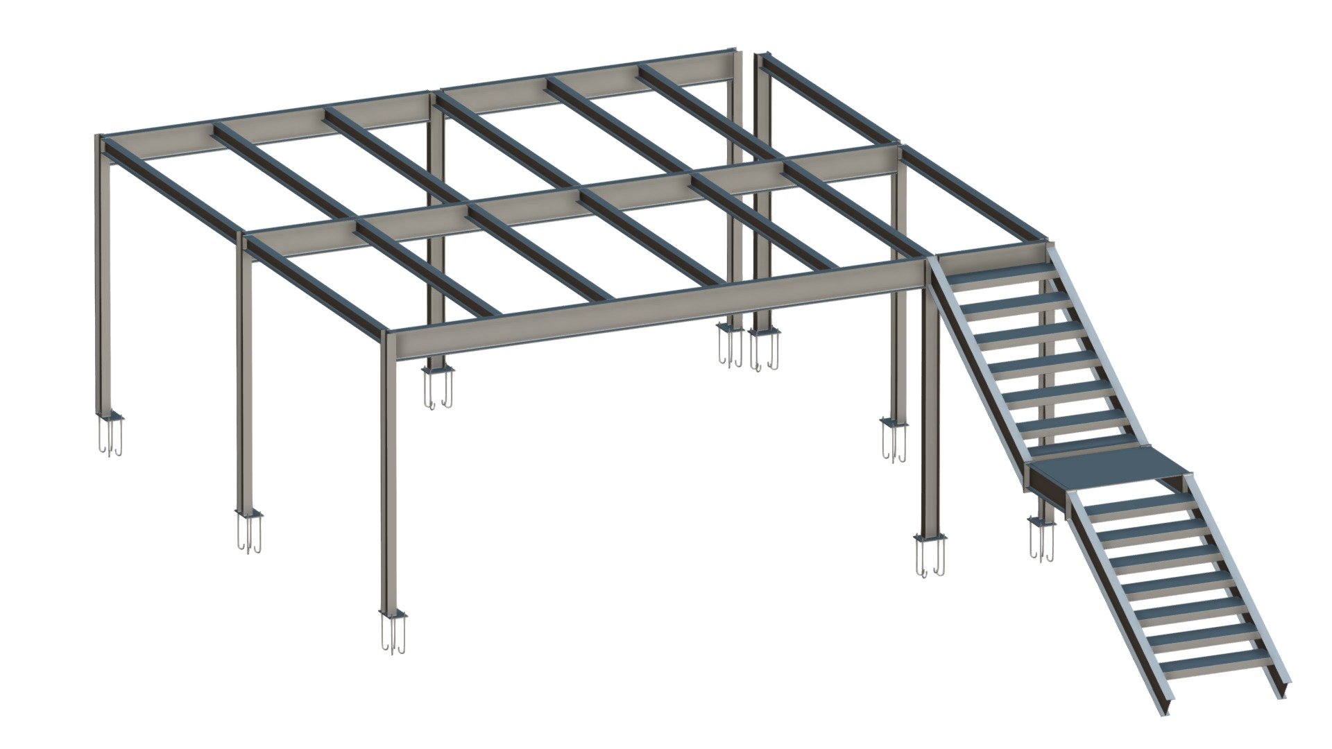 Mezanino Metálico para Shopping - 3D model by projetec.engenharia ...