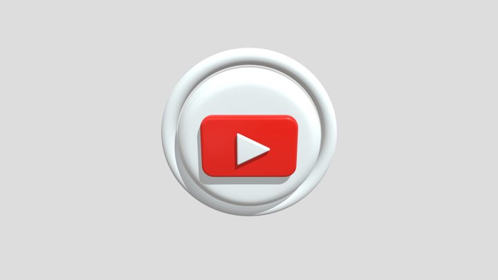 3D Youtube Logo White 3D Model