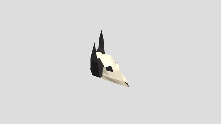 Low Poly Cow Skull 3D Model