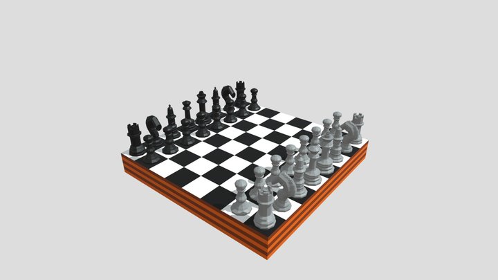 Low poly chess 3D Model