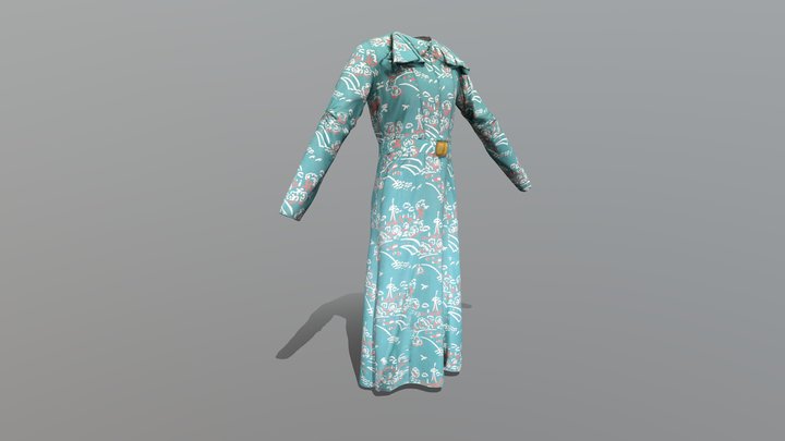 Crysede silk dress 3D Model