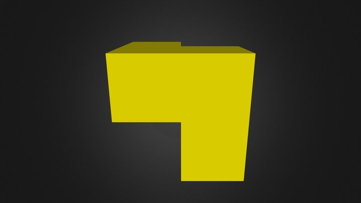 Yellow Puzzle Cube Parts 3D Model