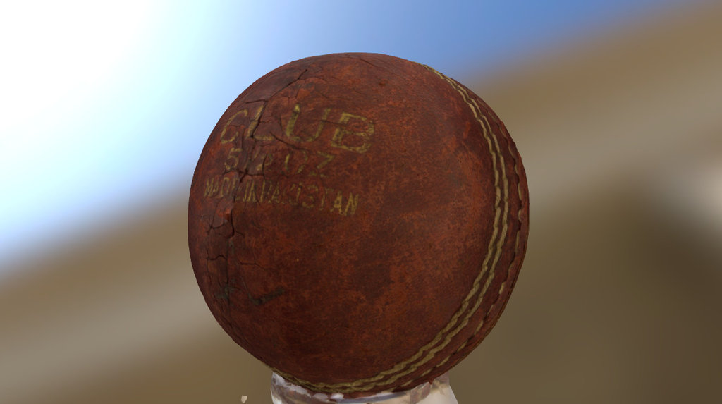 3D scanned Cricket Ball Low Poly