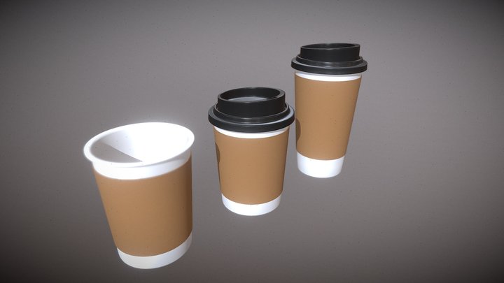 Coffee Cup Mockup Bundle – PBR Drinkware Models 3D Model