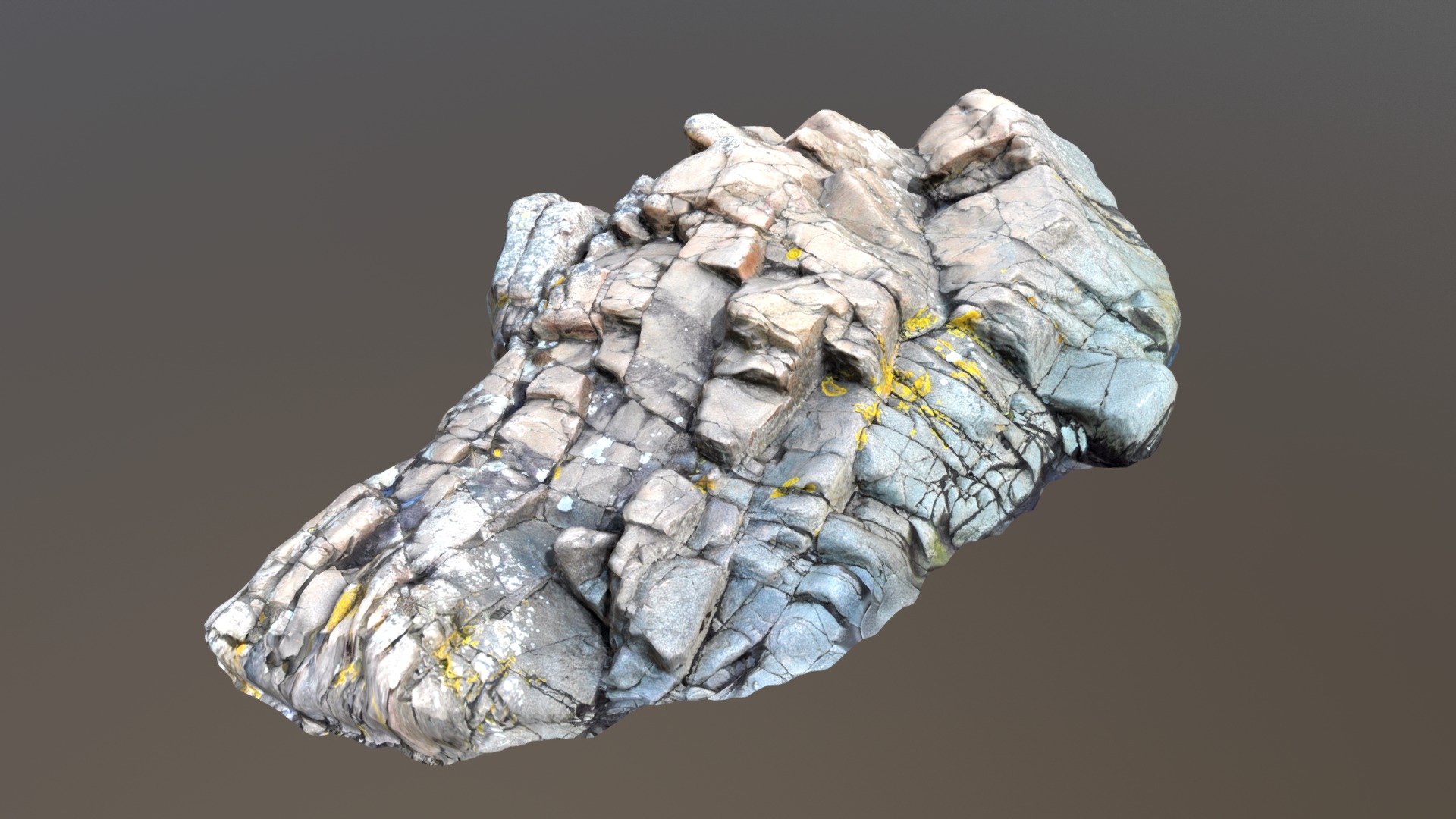 3D model Nature Rock Cliff F - This is a 3D model of the Nature Rock Cliff F. The 3D model is about a crocodile with yellow spots.