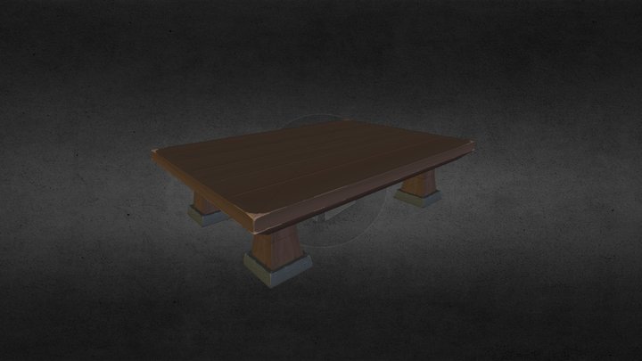 handpainted table lowpoly 3D Model