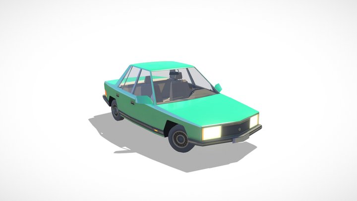 Classic green sedan 3D Model