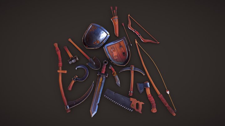 Stylized PBR Tools Pack 3D Model