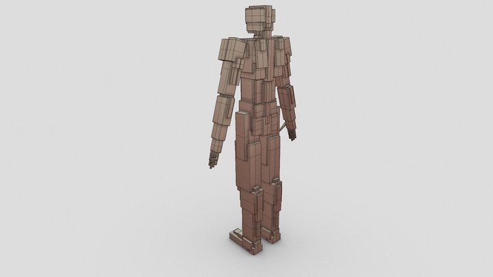 Block Man 3D Model