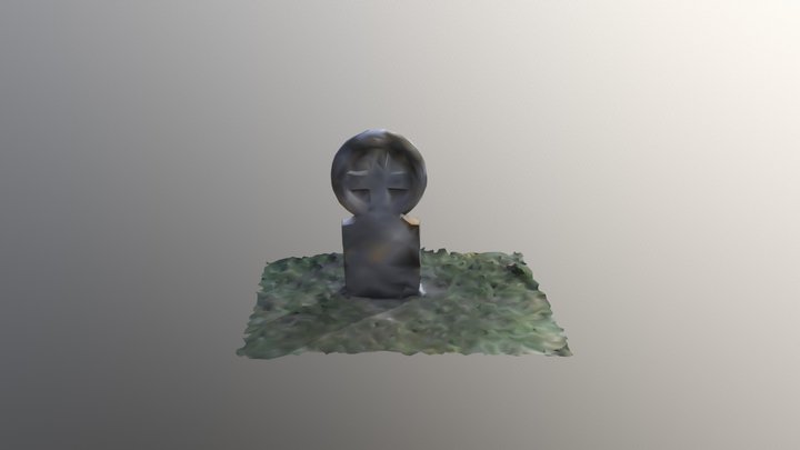 Round cross Gravestone 3D Model