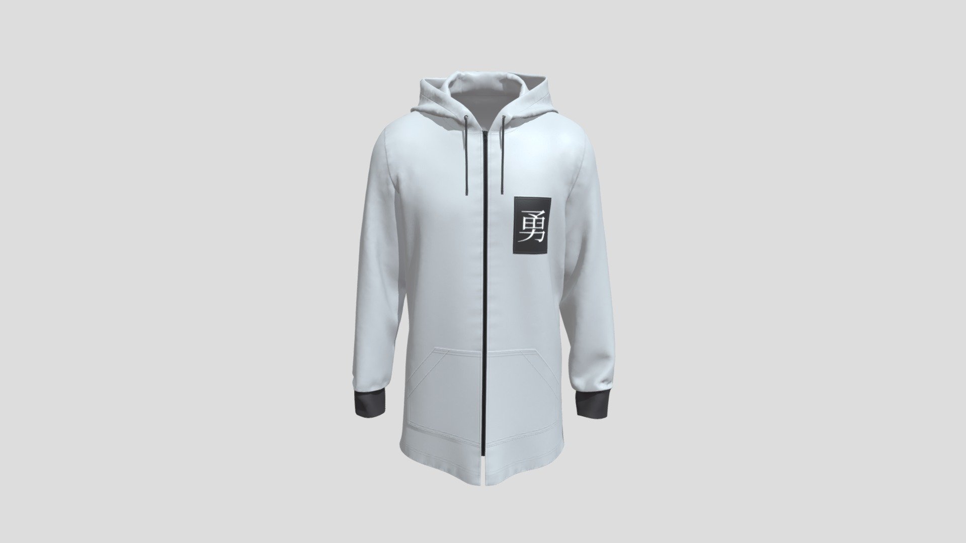 Basic male full zip hoodie ZPRJ OBJ FBX | 3D model