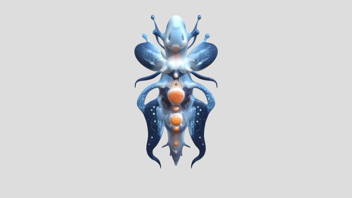 bioluminescent aquatic creature illustration 3D Model