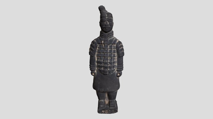 Samurai Figurine Head 3D Model