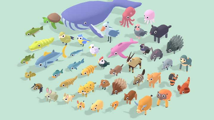 Quirky Series - Animals Mega Pack Vol 4 3D Model