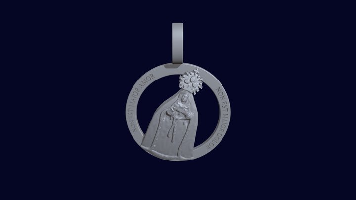 Mariela Medalla Virgen 3D Model