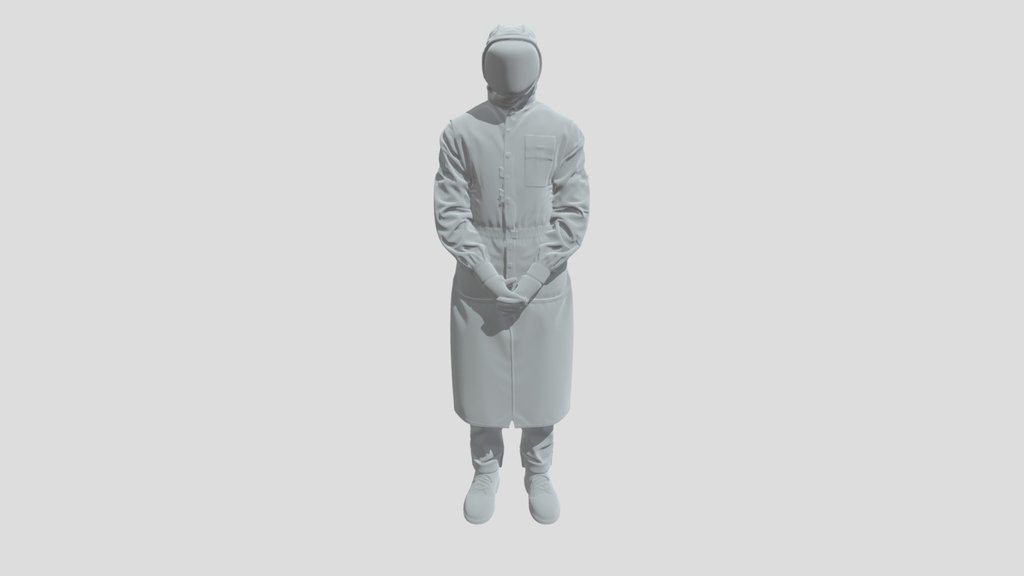White cleanroom protective suit