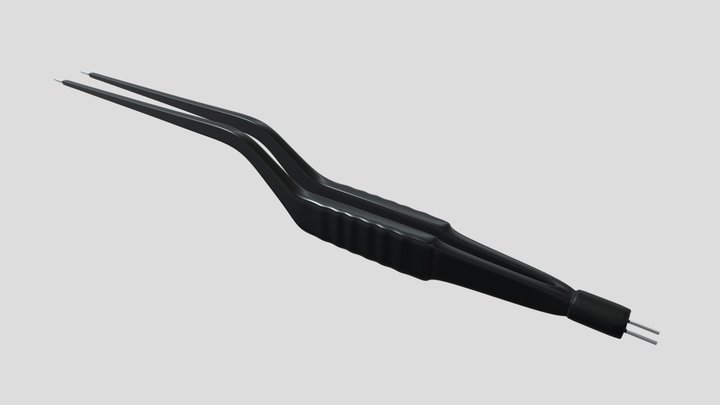 Bayonet Bipolar Forceps 3D Model