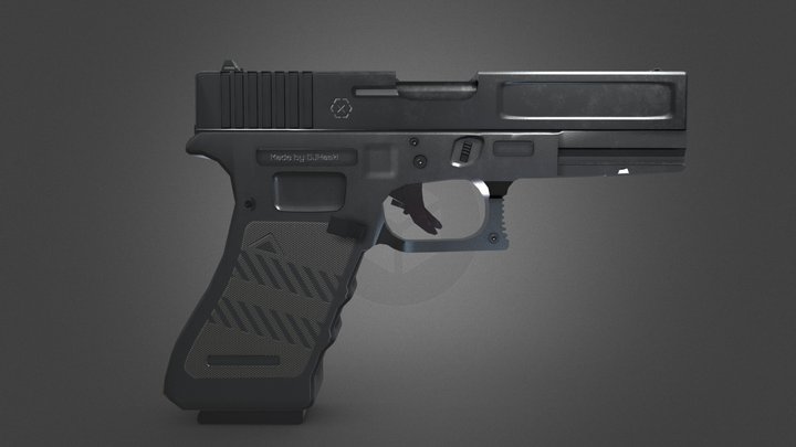 Semi Auto Pistol G-17 3D Model