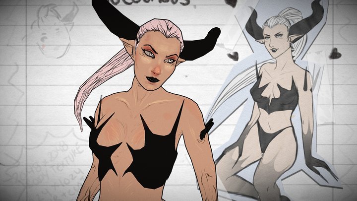 Sketchbook Succubus 3D Model