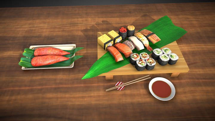 Sushi Japanese Food 3D Model