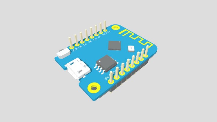 Wemos D1 Mini 3.0 3D Model