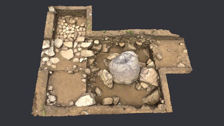 Sculptures on ancient causeway at Cotzumalguapa 3D Model