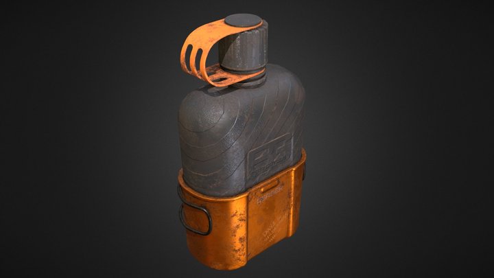 Canteen and Cooking Cup 3D Model
