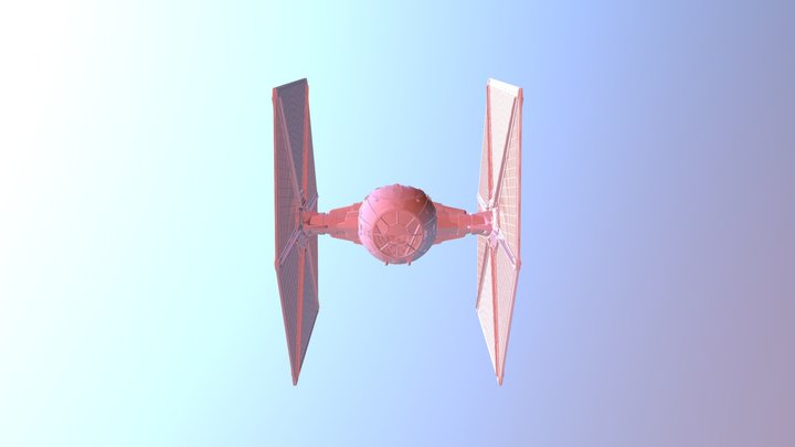 TIE FIGHTER ON FIRE 3D Model