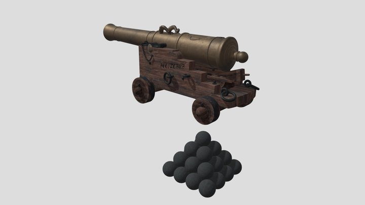 Bronzegeschütz 24-Pfünder der 1737er Victory 3D Model