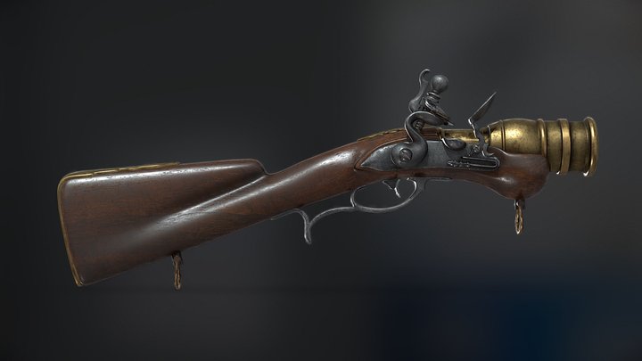 Flintlock Hand Mortar 3D Model