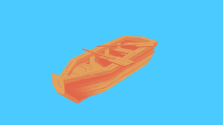 Low poly Boat 3D Model
