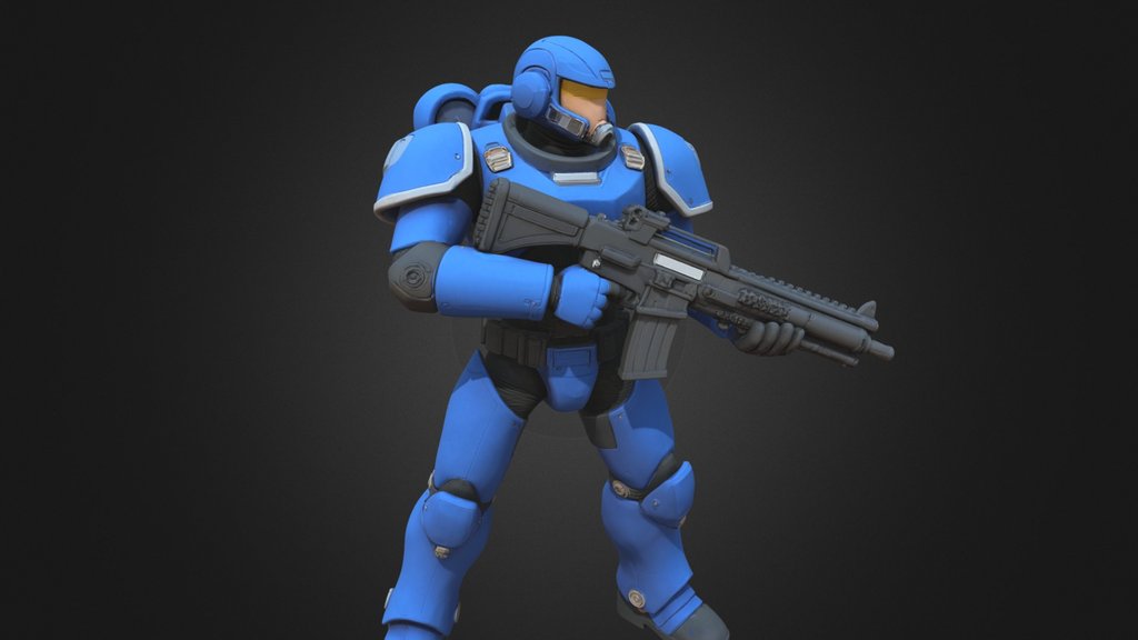 Blue Black Space Warrior