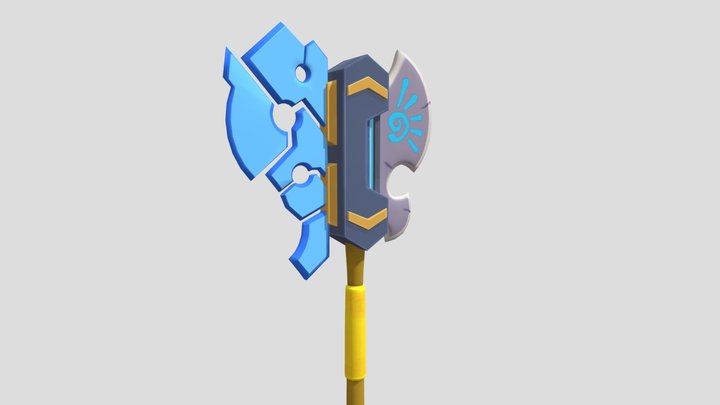 Zelda BOTW / Halo Gravity Hammer Ancient Axe 3D Model